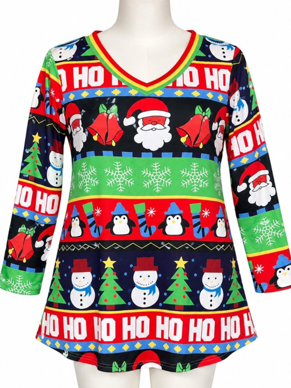 VISLILY Plus Size Christmas Holiday Tunic Top 14W NWT Santa Snowman Penguin